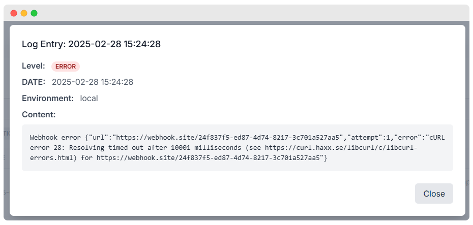 View System Log Detail